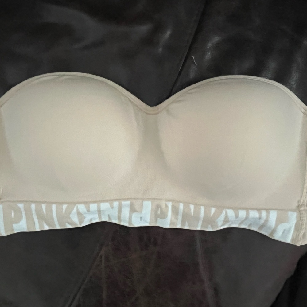 Pink Cool and Comfy Strapless Bra Size Large Nude